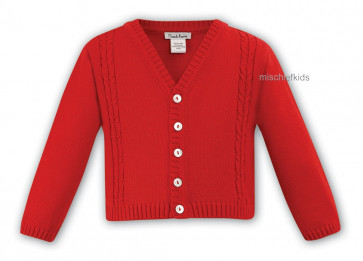 006784 Boys Cable Knit Cotton Cardigan RED
