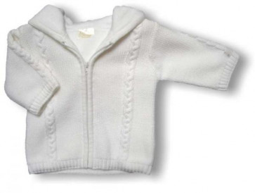 La Petite Ourse 20516 Sample  Chunky White Knit Cardi