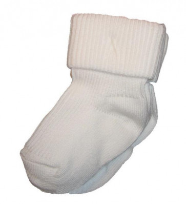 Pex ROMAw Two Pair Plain White Turnover Top Socks