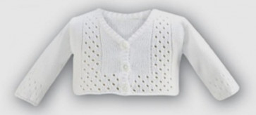 Sarah Louise 697 White Unisex Soft Knit Cardigan