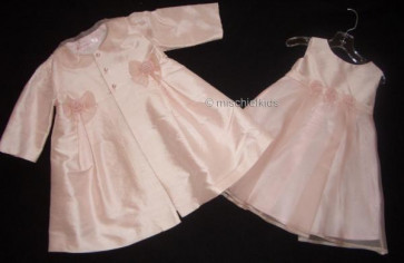 Kate Mack KM107 First Blush Pink Silk Coat and Dress Set