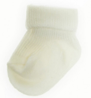 AW 1221 Ivory Plain Turnover Top Socks