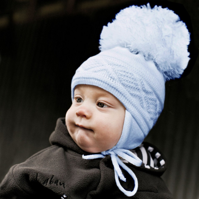 Sweden MALVA Huge Pom Hat BABY BLUE 