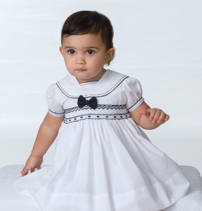 Sarah Louise 011504 Baby & Girls Smocked Sailor Dress | Petit Posh