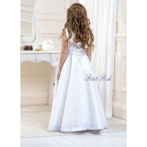 Lacey Bell Full length satin communion dress with lace up back
