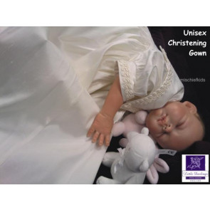 Little Darlings G206 Charlie Ivory Silk Unisex Christening Gown