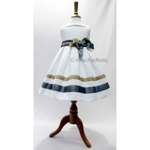 Abella AB5222 White Square Neck Dress CLASSIC CHERUB
