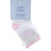 Emile et Rose 4621 ANYA Girls White Pink Socks 2 PAIR PACK PINK/WHITE