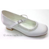Little People 4963 White Satin Sparkle Kitten Heel Shoe