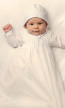 001175LSarah Louise simple unisex pintuck gown ivory