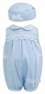 Sarah Louise 011171 Baby Girl Bubble Romper & Hat in blue