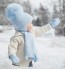 Satila of Sweden Tuva Fleece lined Giant Pom hat in Blue shown with Belle Scarf & Twiddle Mittens