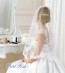 Petit Posh Mantila style Lace Edged Communion Veil (shown on bride)