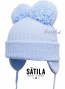 Salita Huge Double Pom Hat in blue