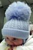 Satila TWINE cable knit Huge Pom Hat BLUE