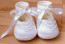 Collins and Hall SH046 Whisper Pink Silk Gold Lace Pram Shoes
