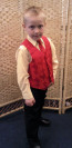 OCCASIONS FREDDIE Red and Cream Four Piece Waistcoat Suit