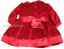 Abella AB4330 Red Velvet Smocked Dress BACK VIEW