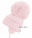 Satila of Sweden Tuva Fleece lined Giant Pom hat in pink
