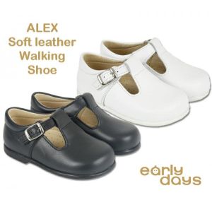 Early Days ALEX Leather Easy Walker T.Bar Shoe. Fit for a Prince