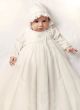 Sarah Louise 001169L Smocked Long Sleeve Christening Gown & Bonnet IVORY