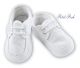 Sarah Louise 004490 Linen Pram Shoes - White