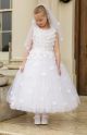 Cerimonia BETHANY Tulle Communion Dress with Removable Hoops WHITE ANKLE LENGTH