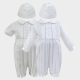 Sarah Louise 002232 Pleated Front Christening Romper and Hat