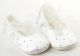 Frazer and James PD017 Satin Sparkle Ballerina Pram Shoes WHITE