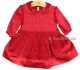 Abella AB4330 Red Velvet Smocked Dress