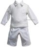 Little Darlings LD2074 Boys Ivory Shirt, Trousers, Tanktop and Tie Set