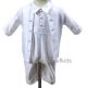 OCCASIONS DAVID White Satin Christening Romper and Jacket Set