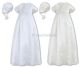 Sarah Louise 001088 Boys Christening Robe & Bib & Cap IVORY or WHITE with EMBROIDERED CROSS