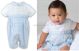 Sarah Louise 010 9740 Fine Cable Knit & Gingham Romper WHITE/BLUE