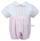 Sarah Louise 011515 baby girls pink gingham bubble romper